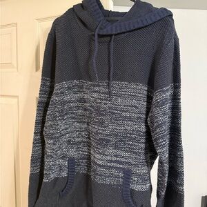 Men's Blue and Gray Knit Sweater